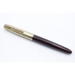 Vintage PARKER 51 Burgundy FOUNTAIN PEN w/ ROLLED GOLD Cap WRITING