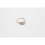 14ct Gold Vintage Diamond Bridal Wreath Diamond Solitaire Ring (1.6g) Size O
