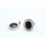 2 X 9ct Gold Vintage Sapphire & Diamond Halo Ring With Pendant Set (7.7g) Size
