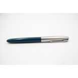 Vintage PARKER 51 Teal FOUNTAIN PEN w/ Brushed Steel Cap WRITING