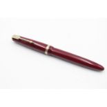 Vintage PARKER Duofold Burgundy FOUNTAIN PEN w/ 14ct Gold Nib WRITING