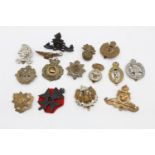 15 x Assorted Vintage MILITARY Badges Inc East Surrey, Essex, Welch Etc