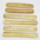 Set of 6x whalebone musical bones - early Victorian