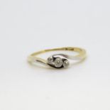 18ct 3 stone diamond ring size N