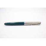 Vintage PARKER 51 Teal FOUNTAIN PEN w/ Brushed Steel Cap WRITING