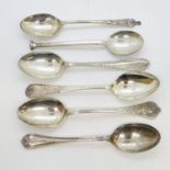 6x HM silver spoons