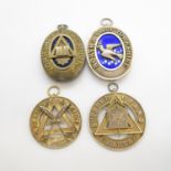 4x HM silver Masonic medals