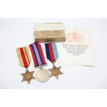 Boxed WW2 Medal Group Inc Africa Star, 1939-45 Star & War Medal