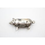 Antique / Vintage Stamped .925 STERLING SILVER Novelty Pig Vesta Case (21g)