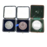 Selection of 3x boxed medals - 2 x silver and 1x bronze