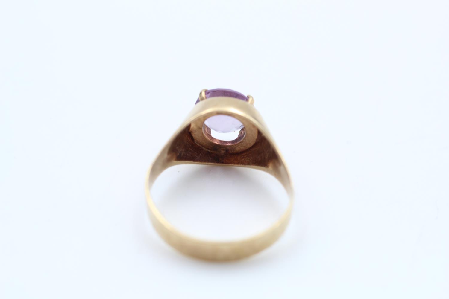 9ct Gold Vintage Amethyst Solitaire Dress Ring (3g) Size O - Image 4 of 4