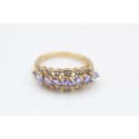 9ct Gold Tanzanite & Diamond Dress Ring (3.4g) Size P