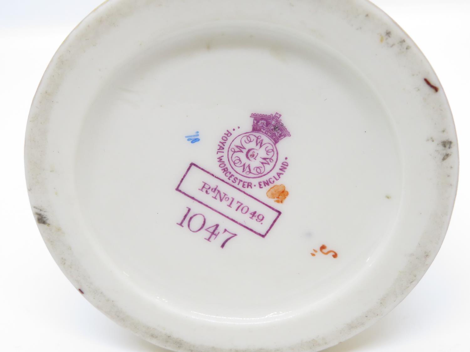 Royal Worcester purple mark pattern 1047 handpainted 9" jug - Image 4 of 4