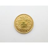 Helvetia 20 Francs 1935 22ct gold