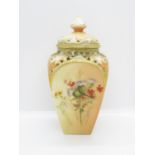 Royal Worcester pattern 1053 lidded jar hand painted 7" high