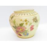 Royal Worcester purple mark 2073 hand painted pot 3" high