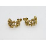 Brutalist earrings 9ct gold 4g