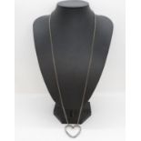 George Jensen 30" necklace with 2" heart 19g design 444 pendant