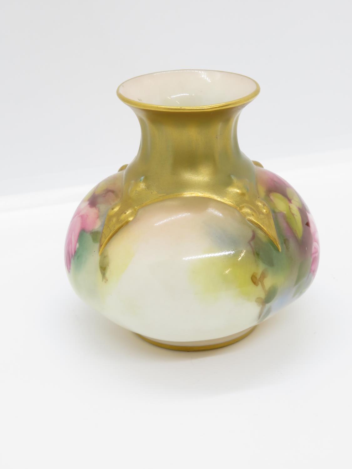 Purple mark model H306 hand painted vase by Royal Worcester 3" high - Image 2 of 4