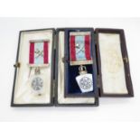 2x boxed silver Masonic medals