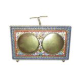 Fine early micro mosaic double photo frame 4" x 2.5"