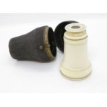 Chagrin boxed monocular by G Adams London in ivory and yellow metal - possibly 18ct gold -