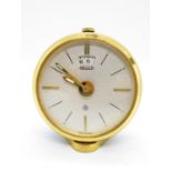 Jaeger 8 day with date Swiss made miniature alarm clock 2" dia.