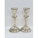 Pair of weighted base HM silver Birmingham candlesticks 7" 761g overall weight