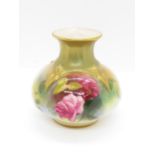 Purple mark model H306 hand painted vase by Royal Worcester 3" high