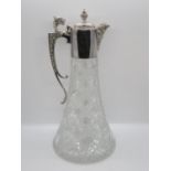 Boxed 11" hallmarked silver lidded wine decanter