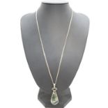 David Scott Walker silver and agate stone pendant on silver chain