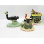 3x pieces Carltonware Guiness Ostrich, Tortoise and Carriage - no damage