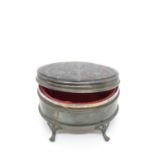 2.5" wide x 1.5" high silver HM and tortoiseshell trinket box