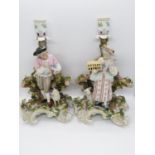 2x possibly Meissen figured candle holders - good condition - 10" high