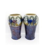 Pair of Royal Doulton Lambeth vases 9" high no damage