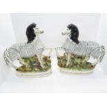 2x Staffordshire flatback original zebras 9" x 8"