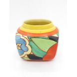 Clarice Cliff Bizarre Fantasque 3" x 3.5" wide pot