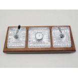 12" x 5" Waterford crystal desk tidy set with clock