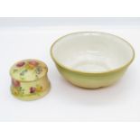 Royal Worcester G89 pattern bowl 3.5" dia. along with miniature Royal Worcester pot 1" high with lid