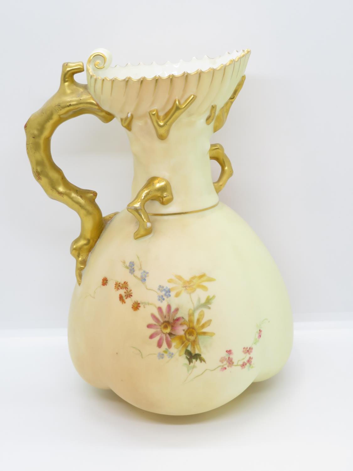 Royal Worcester purple mark 1507 8.5" hand painted jug - Image 3 of 4