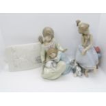 2x Lladro figures and Lladro plaque from Collector's Society