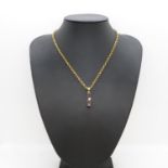 Garnet pendant set on HM 9ct chain