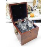 10" x 10" x 10" lockable quad decanter set - in excellent conition