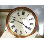 Original NER Station clock number 1310 original 12" enamel dial in working condition