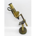 10" early brass microscope