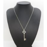 Tiffany and Co. Key on chain 13.4g Key is 55mm long chain is 18"