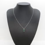 18ct emerald and diamond pendant on 18ct chain