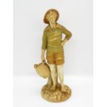 Royal Worcester figurine model 1202 clogged fisherman 8.5" high