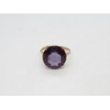 Large gold alexandrite ring with 15mm stone size M