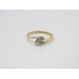 Antique 18ct 2 stone diamond ring approx.3ct size M